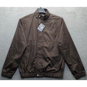Ahead Golf Windbreaker Jacket Mens S Brown Tennis Performance Great Fit Zip Up